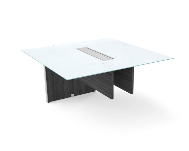 Santa Monica 4' Rectangular White Glass Top Conference Table Extension