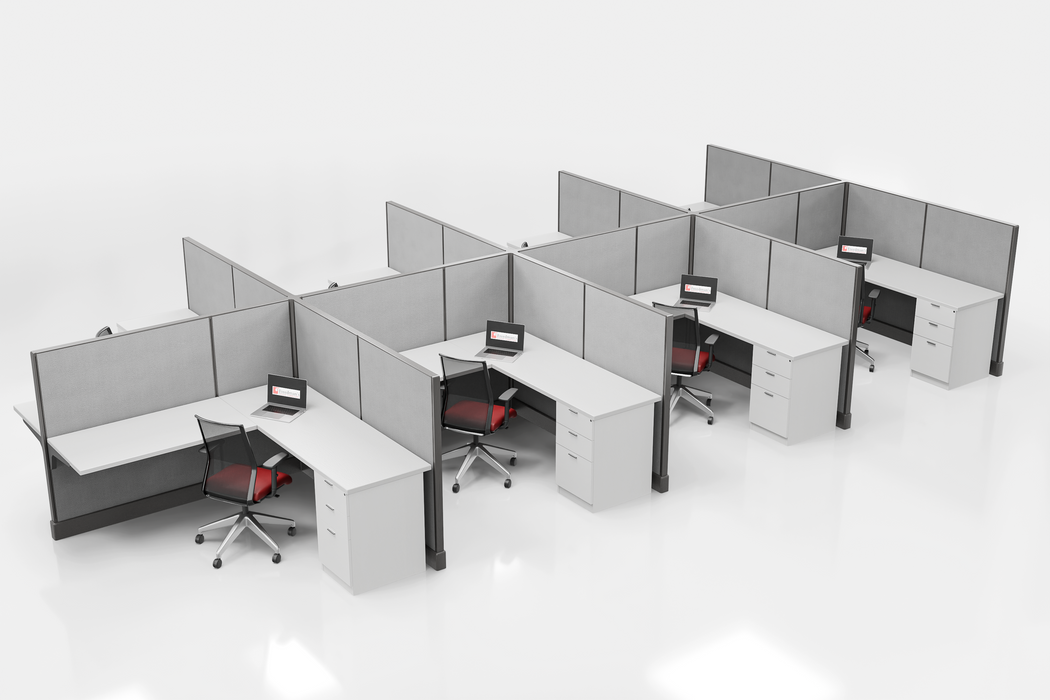 Modern Office Cubicle 6'x6' (53''H) 8 Pack