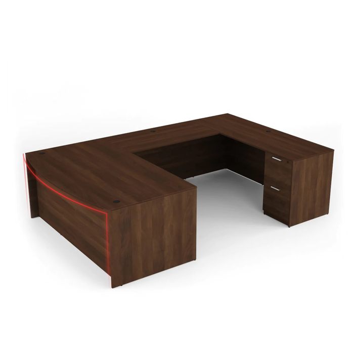 Bellagio U-Shaped Rectangular Desk