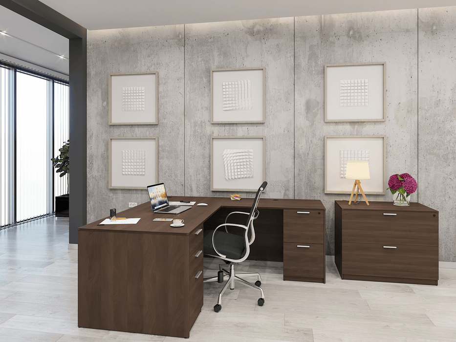Bellagio 66"W L-Shaped Double Pedestal Desk