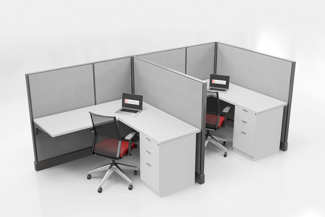 Modern Office Cubicle 5'x5' (53''H) 2 in a Row