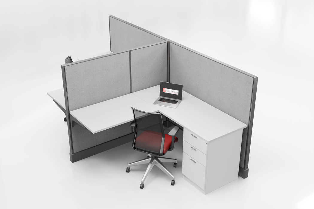 Modern Office Cubicle 5'x5' (53''H) 2 People