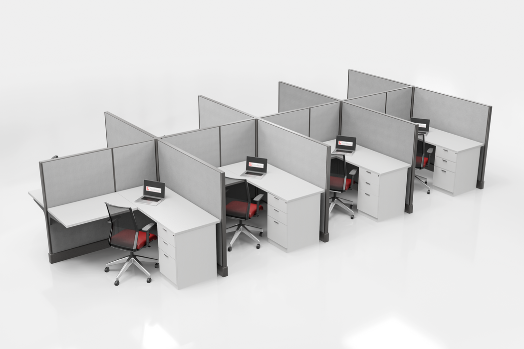Modern Office Cubicle 5'x5' (53''H) 8 Pack