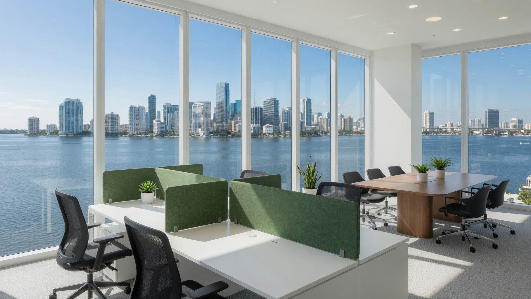 Miami Cubicle Desk Office Layout Rendering