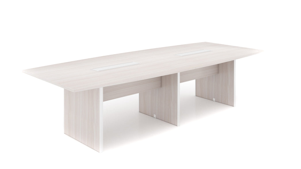 Santa Monica Boat Shaped Conference Table - Blanc