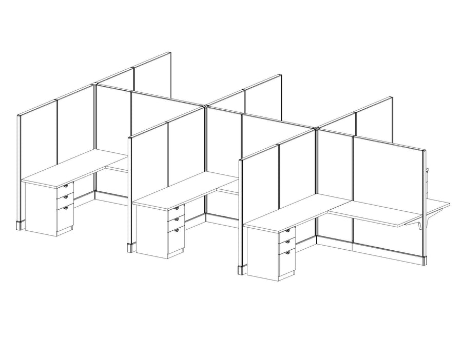 Modern Office Cubicle 6'x6' (67''H) 6 People