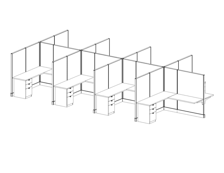 Modern Office Cubicle 6'x6' (67''H) 8 People