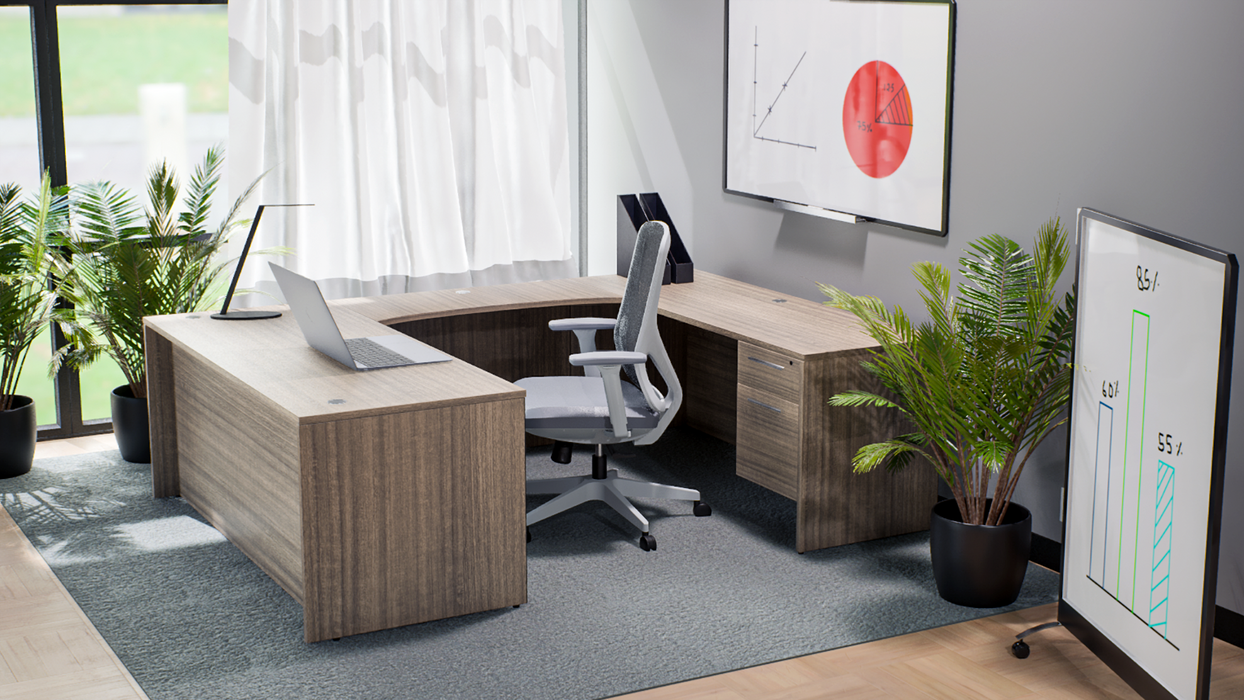 Santa Monica U-Shaped Rectangular Desk