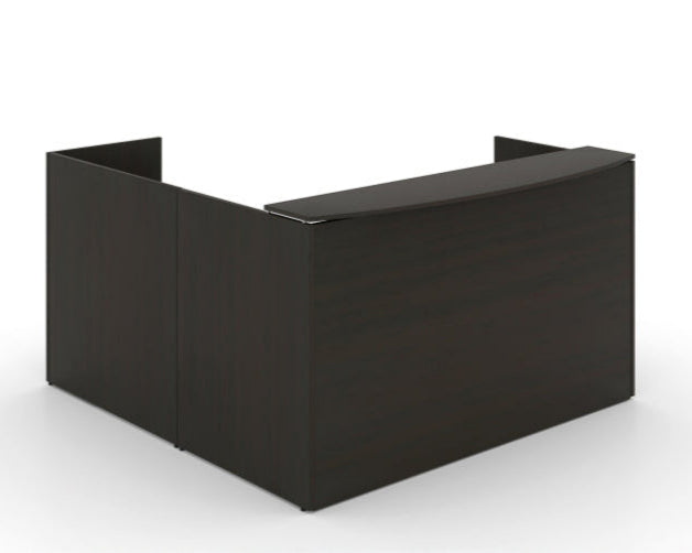 Santa Monica L-Shaped Reception Desk with Laminate Transaction Counter