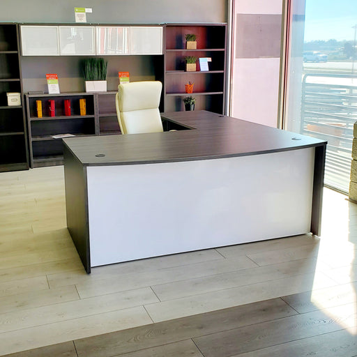 Bellagio Bow Front L-Shaped Desk - Freedman's Office Furniture - Main