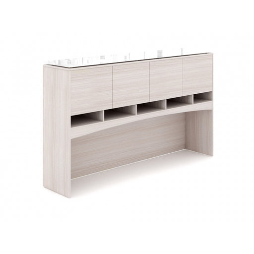 Santa Monica Deluxe Office Hutch | Laminate Doors - Freedman's Office Furniture - Blanc de Gris