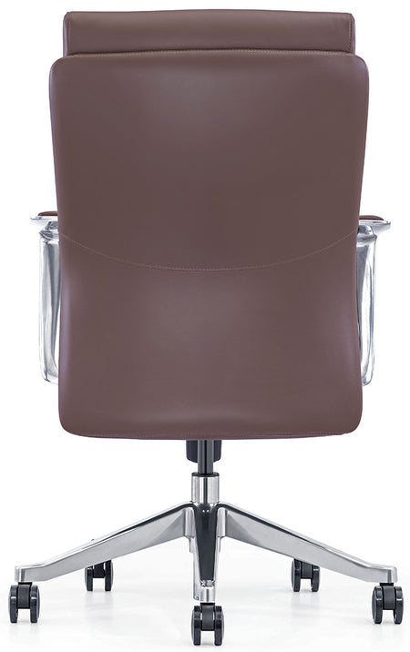 Bacia Mid-Back Executive Leather Office Chair - Freedman's Office Furniture - Back Side in Brown