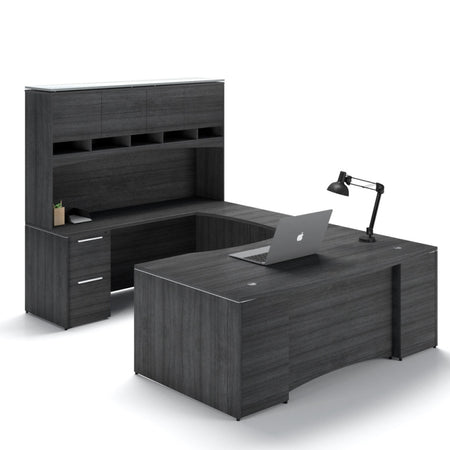 Santa Monica U-Shaped Office Desk - Freedman's Office Furniture - Grey