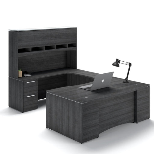 Santa Monica | Executive U-Shaped Desk with Hutch | In-Stock Near You | Freedman's Office Furniture
