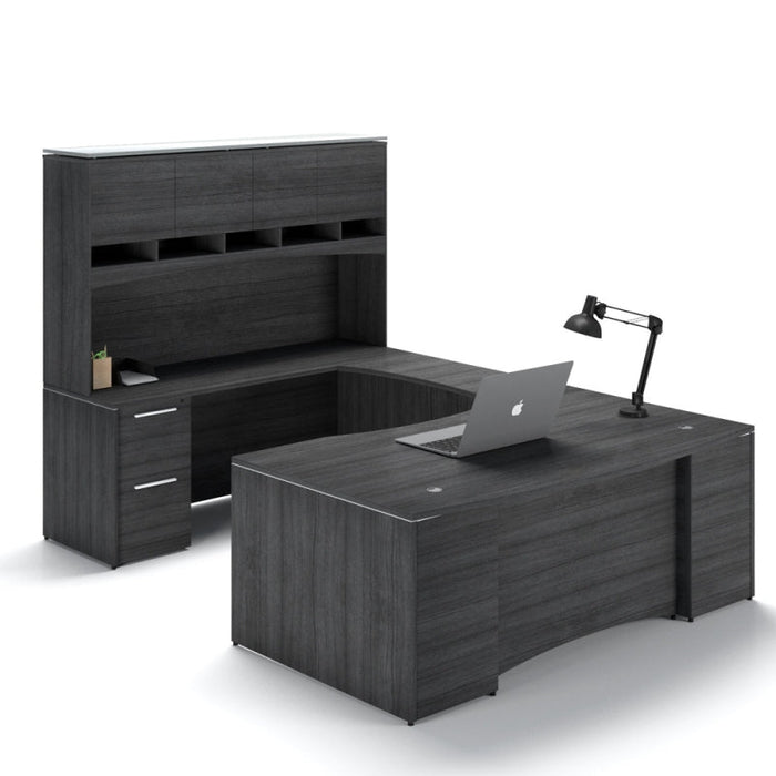 Santa Monica | Executive U-Shaped Desk with Hutch | In-Stock Near You | Freedman's Office Furniture