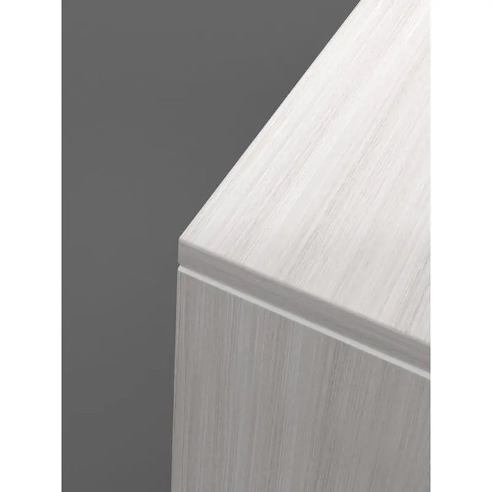 Santa Monica Combo Lateral File Cabinet with Partial Glass Doors - Freedman's Office Furniture - Corner in Blanc de Gris