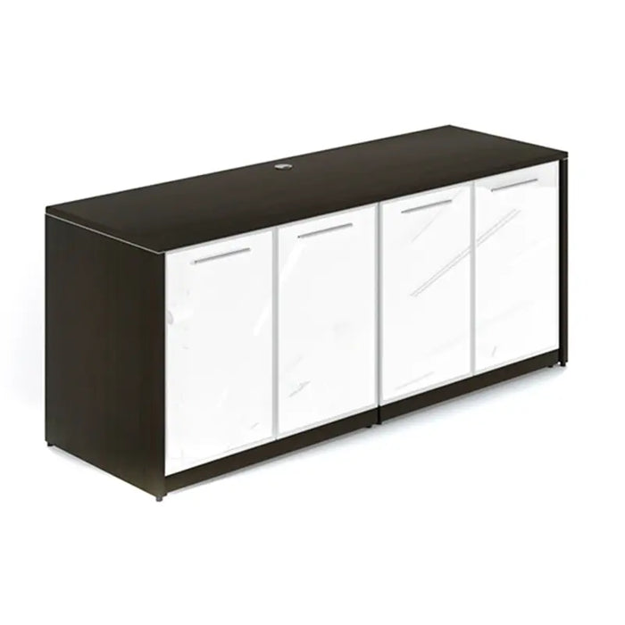 Santa Monica Credenza with Glass Doors - Freedman's Office Furniture - Espresso