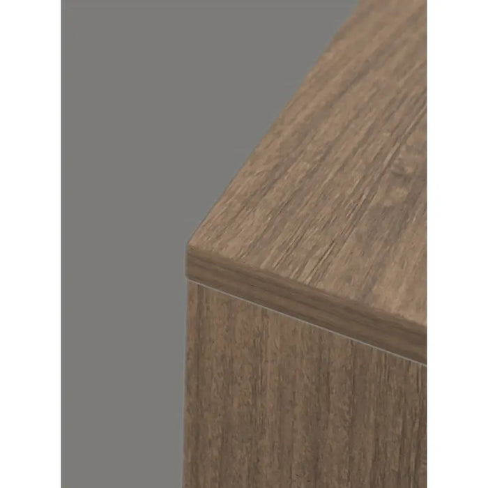 Santa Monica Credenza with Glass Doors - Freedman's Office Furniture - Corner in Noce