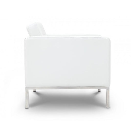 Pasadena Love Lounge Seat | White Leather - Freedman's Office Furniture - Right Side