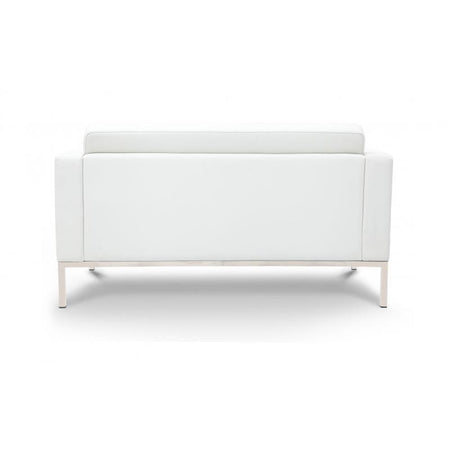 Pasadena Love Lounge Seat | White Leather - Freedman's Office Furniture - Back Side
