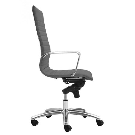 Zatto High Back Executive Office Chair | Grey Leather - Freedman's Office Furniture - Side View