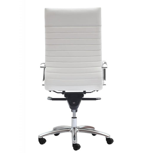 Zatto High Back Executive White Leather Office Chair - Freedman's Office Furniture - Back