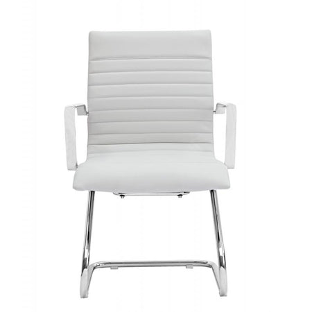 Zatto Office Visitor Chair | Leather - Freedman's Office Furniture - White