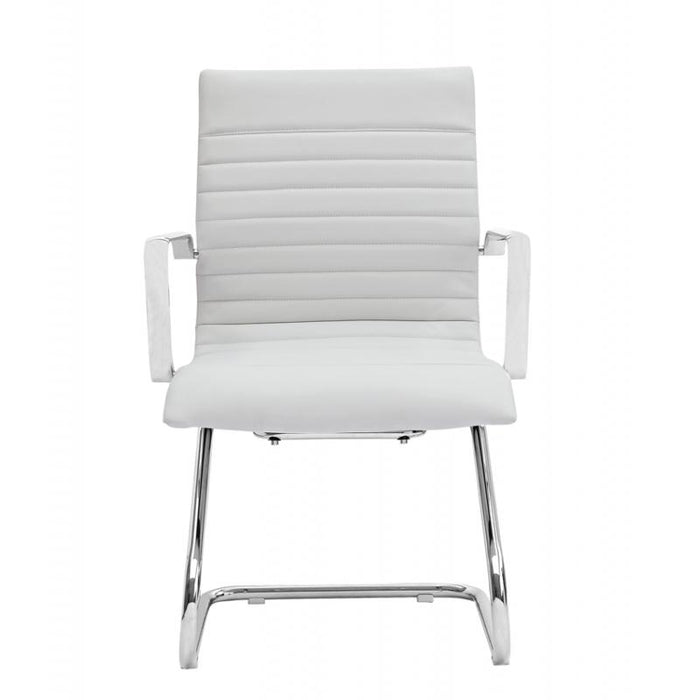 Zatto Office Visitor Chair | Leather - Freedman's Office Furniture - White