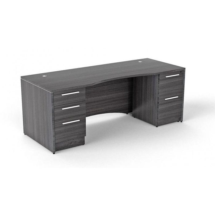 Santa Monica Rectangular Desk | Double Pedestal | 30"x60" - Freedman's Office Furniture - Grey