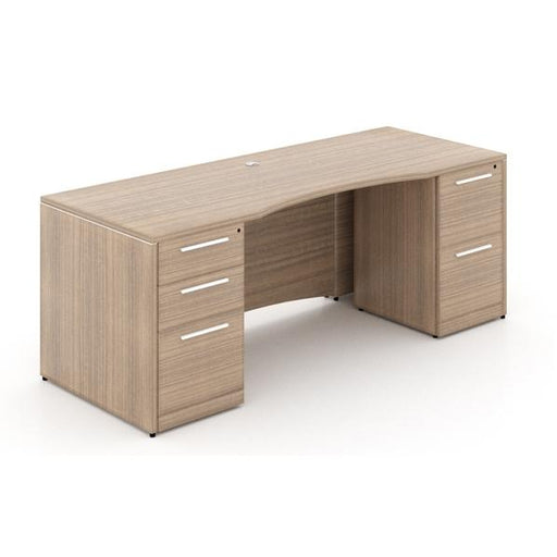 Santa Monica Rectangular Desk | Double Pedestal | 30"x60" - Freedman's Office Furniture - Noce