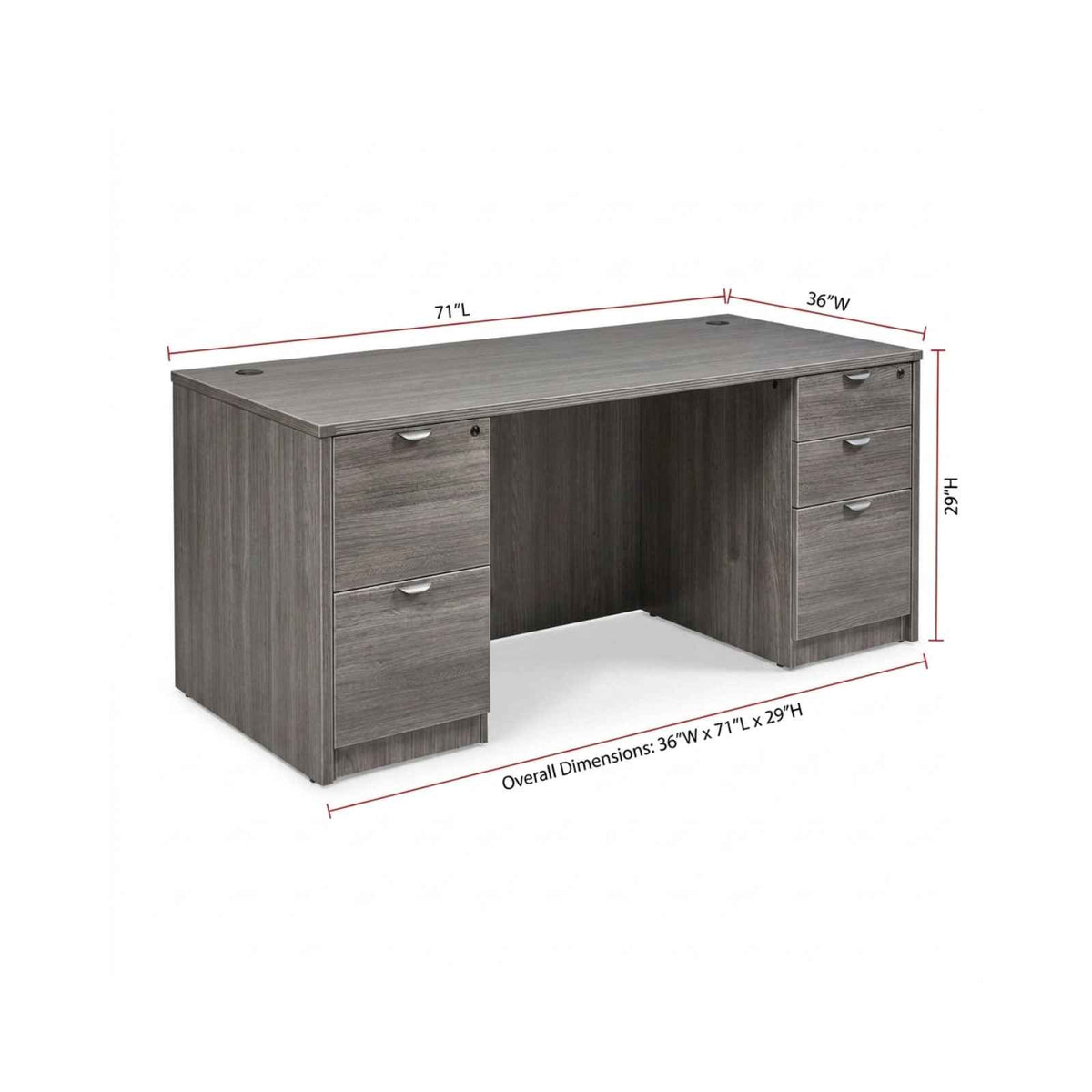 Bellagio 71"W Double Pedestal Rectangular Desk