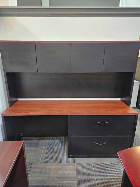 Pre Owned Lateral file storage credenza with hutch