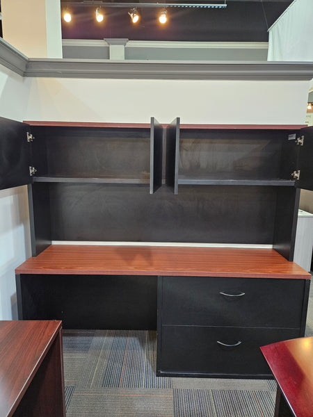 Pre Owned Lateral file storage credenza with hutch