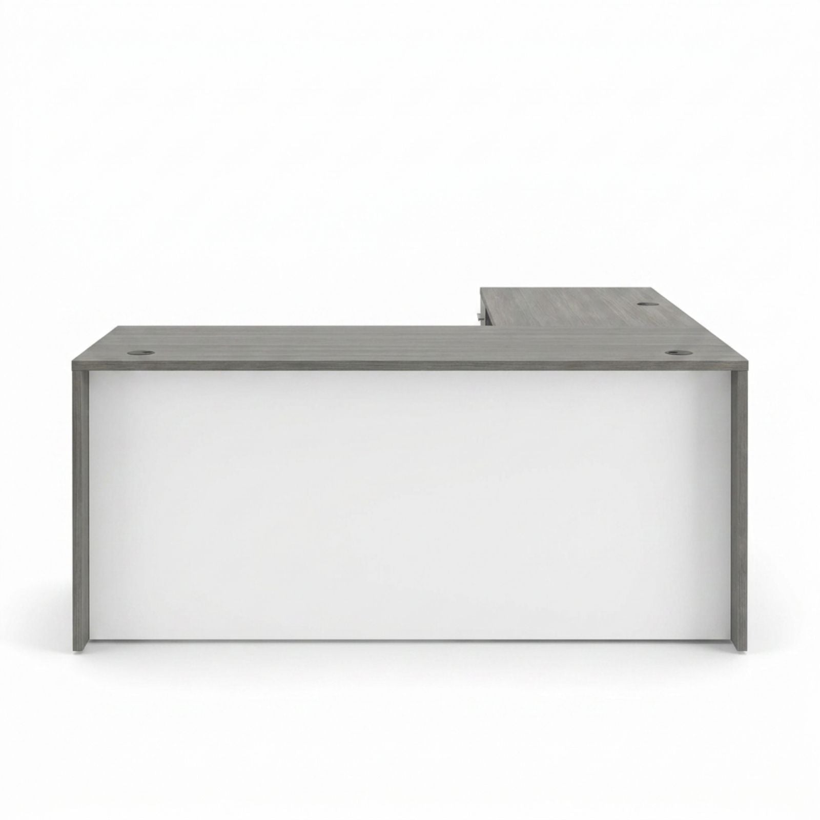 Bellagio L-Shaped Desk with White Modesty Panel