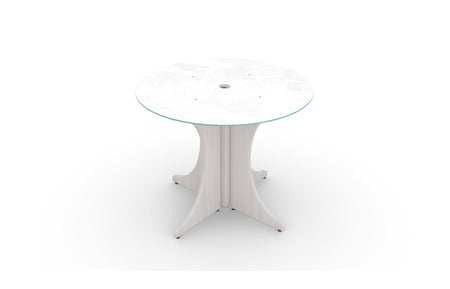 Santa Monica Round Glass Top Office Meeting Table | 36"