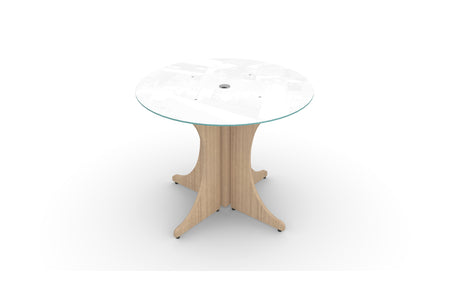 Santa Monica Round Glass Top Office Meeting Table | 36"