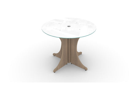 Santa Monica Round Glass Top Office Meeting Table | 36"