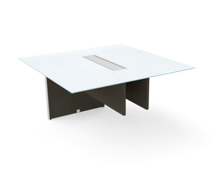 Santa Monica 4' Rectangular White Glass Top Conference Table Extension