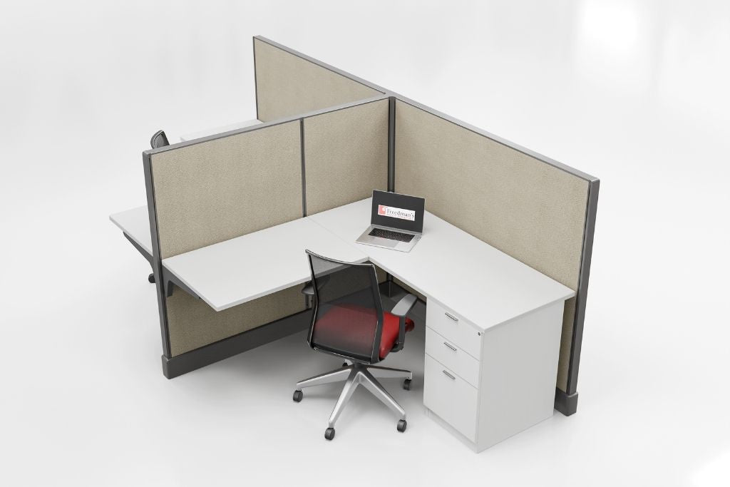 Modern Office Cubicle 5'x5' (53''H) 2 People