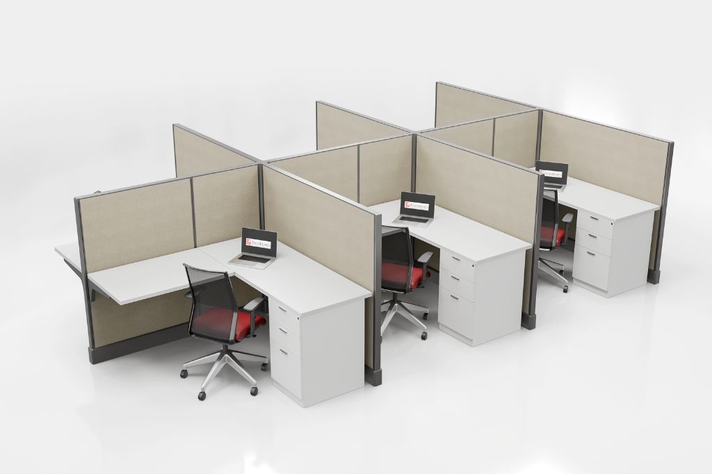 5'x5' 53"H 6 Person Cubicle-Straw