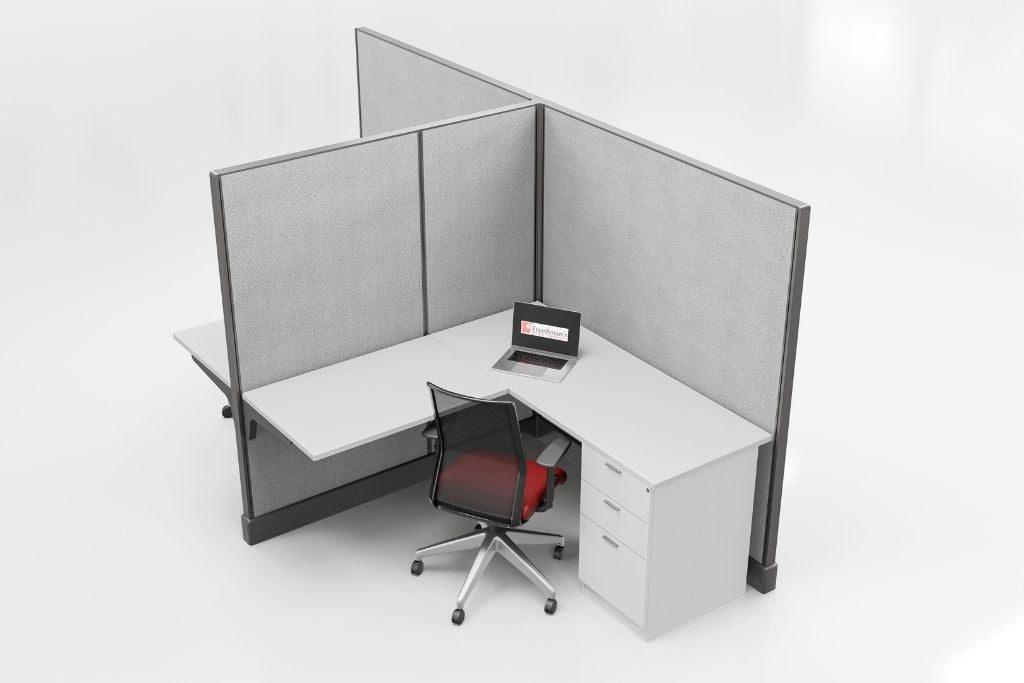 Modern Office Cubicle 5'x5' (67''H) 2 People