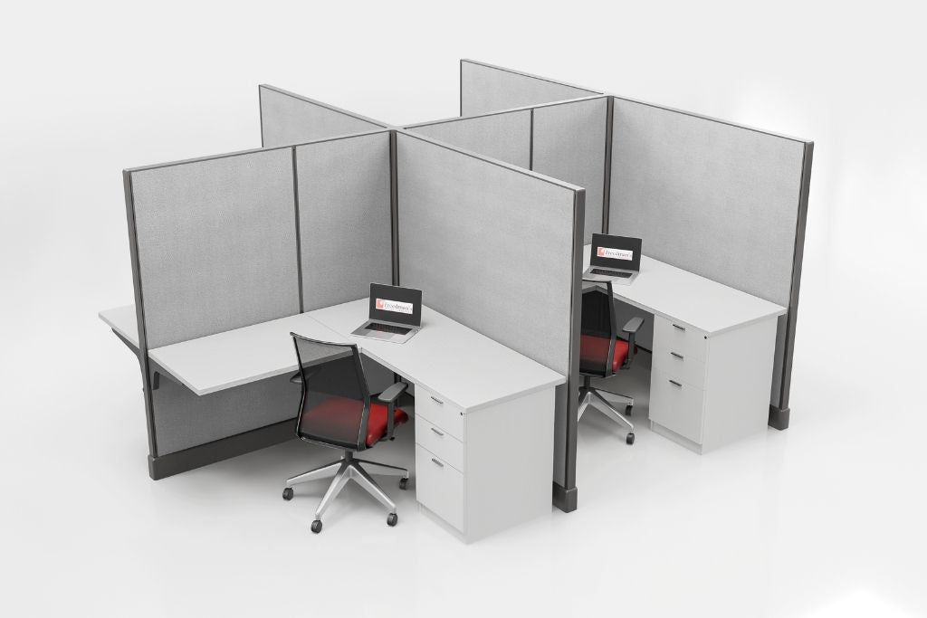Modern Office Cubicle 5'x5' (67''H) 4 People