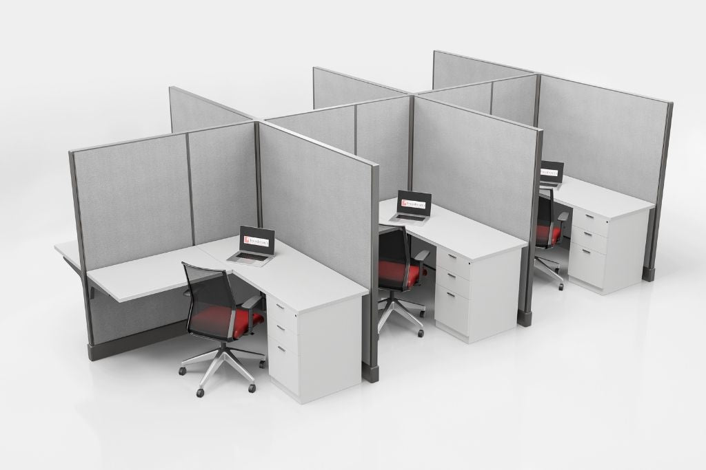 Modern Office Cubicle 5'x5' (67''H) 6 People