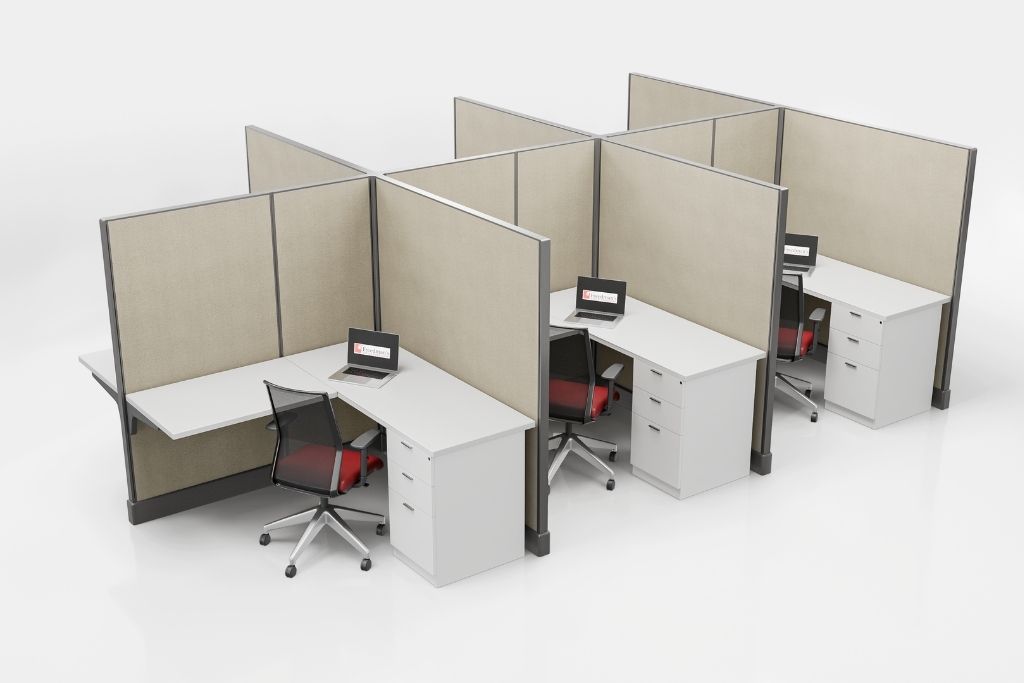 Modern Office Cubicle 5'x5' (67''H) 6 People
