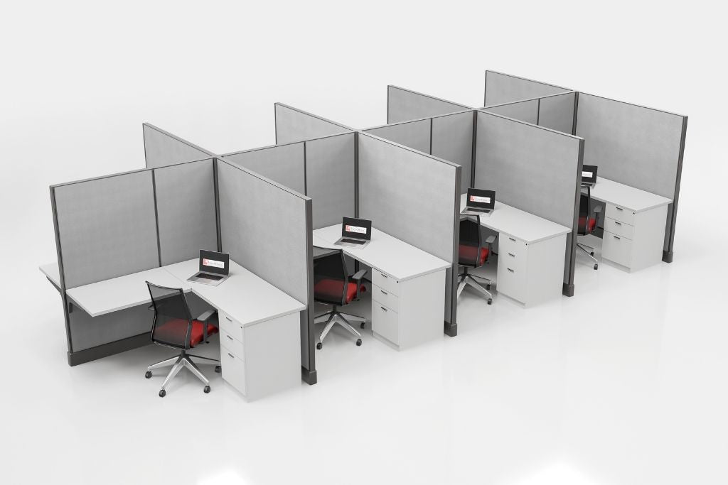 Modern Office Cubicle 5'x5' (67''H) 8 People