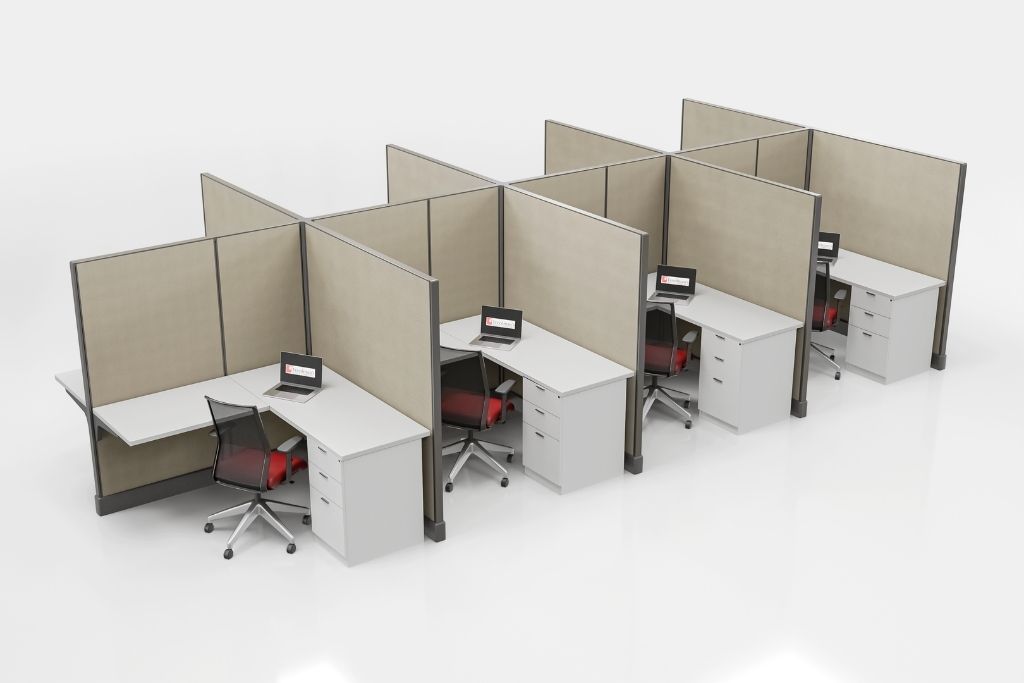 Modern Office Cubicle 5'x5' (67''H) 8 People