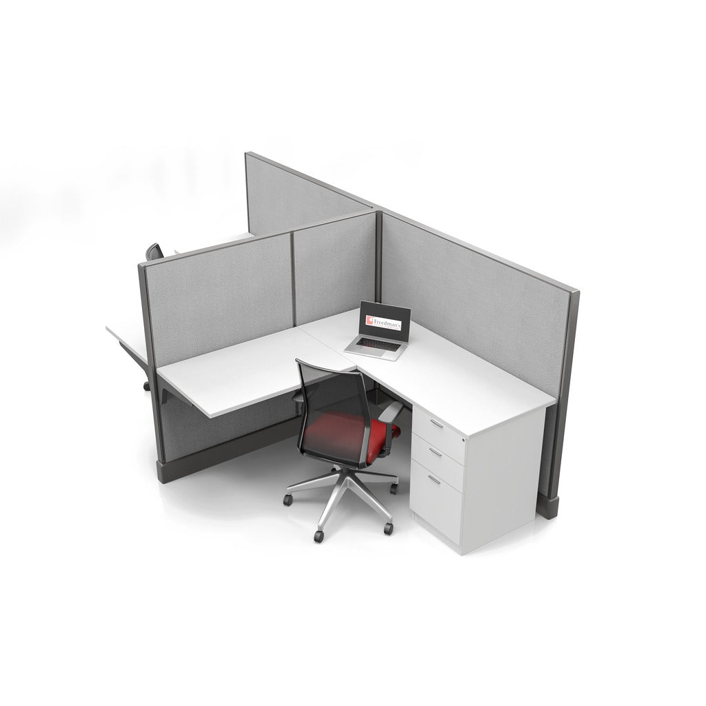 Modern Office Cubicle 5'x5' (53''H) 2 People