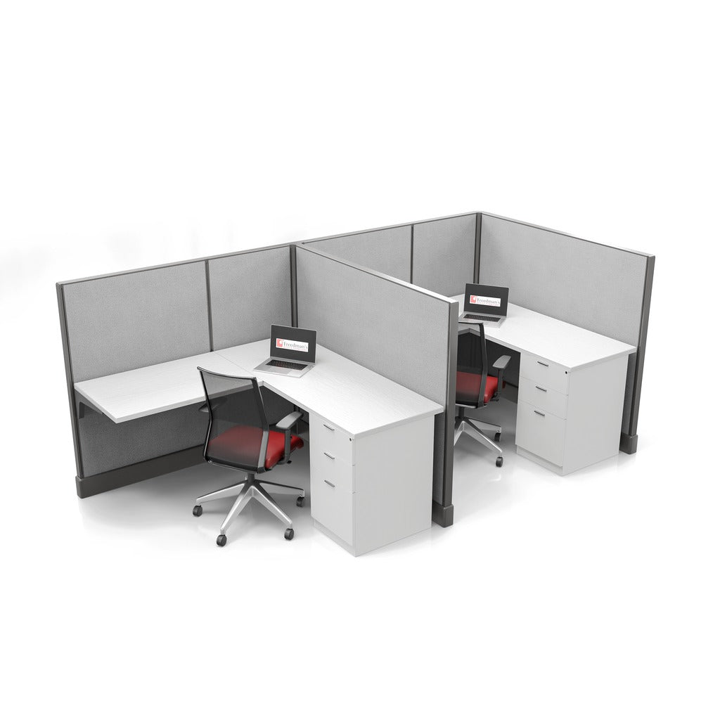 Modern Office Cubicle 5'x5' (53''H) 2 in a Row