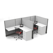 Modern Office Cubicle 5'x5' (53''H) 2 in a Row