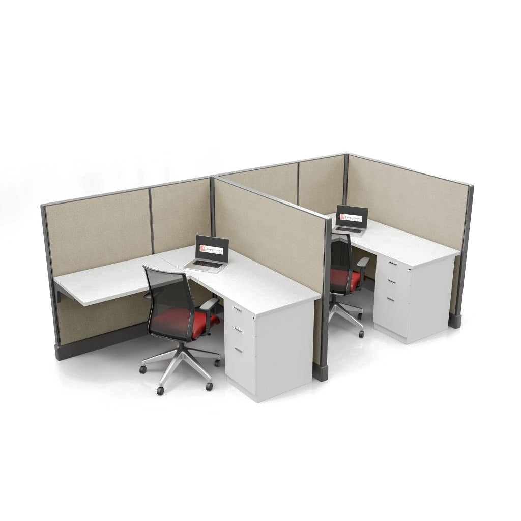 Modern Office Cubicle 5'x5' (53''H) 2 in a Row